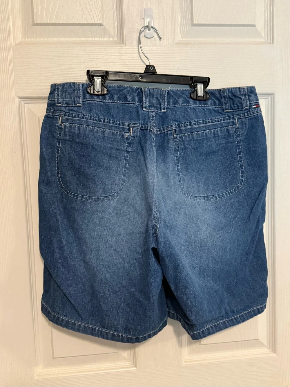 Tommy Hilfiger Denim Shorts Womens 12 Blue Jean Shorts Y2K 2000s Long Bermuda